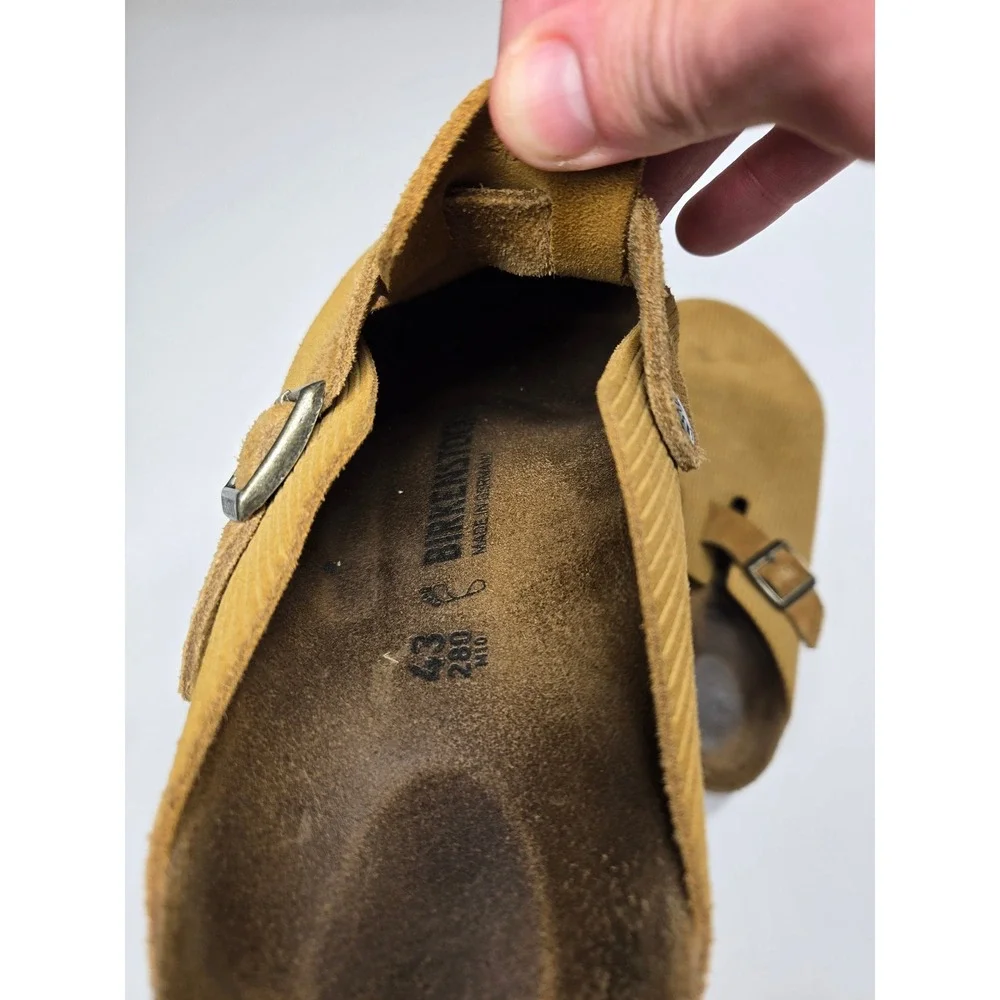 Birkenstock Boston Clogs Mens 43 10 Cork Brown Corduroy Suede Mules 1026155